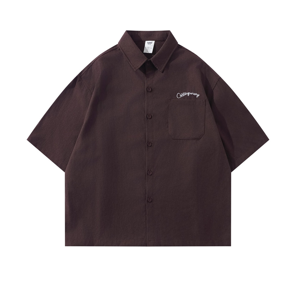 Minimally embroidered shirt T-shirt