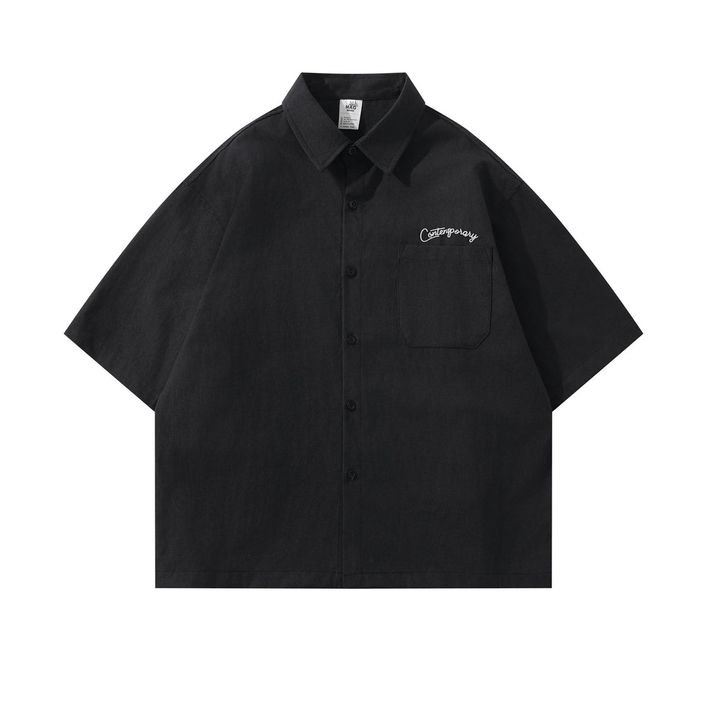 Minimally embroidered shirt T-shirt