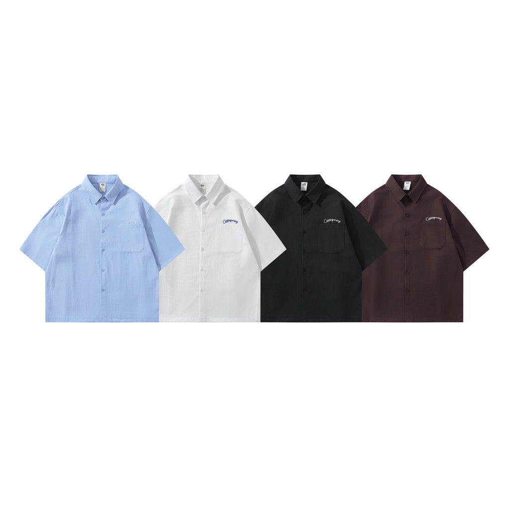 Minimally embroidered shirt T-shirt