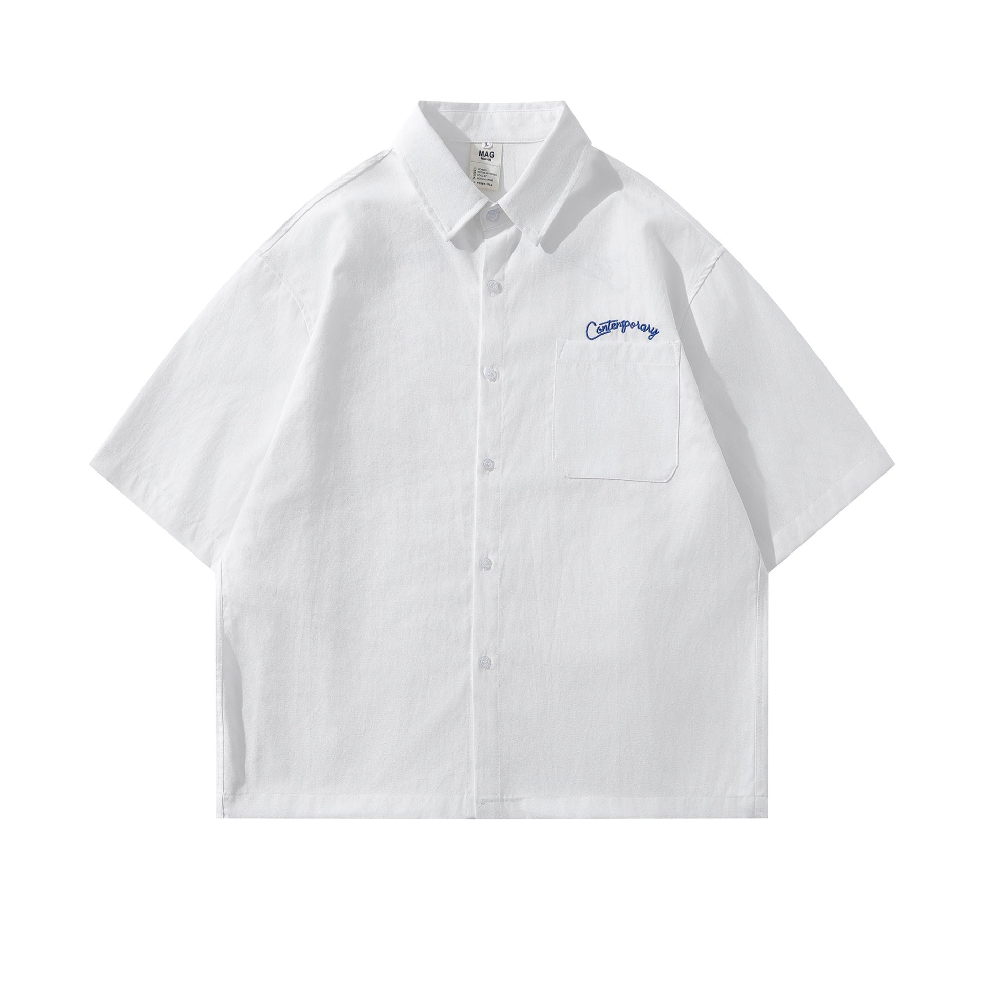 Minimally embroidered shirt T-shirt